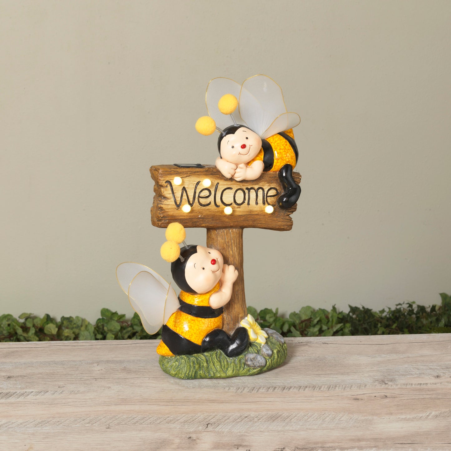 Solar Lighted Magnesium Welcome Sign