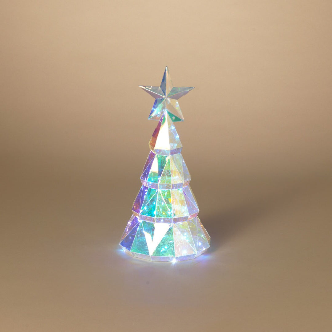 15"H USB Electric Lighted Holiday Holographic Tree with Remote Control