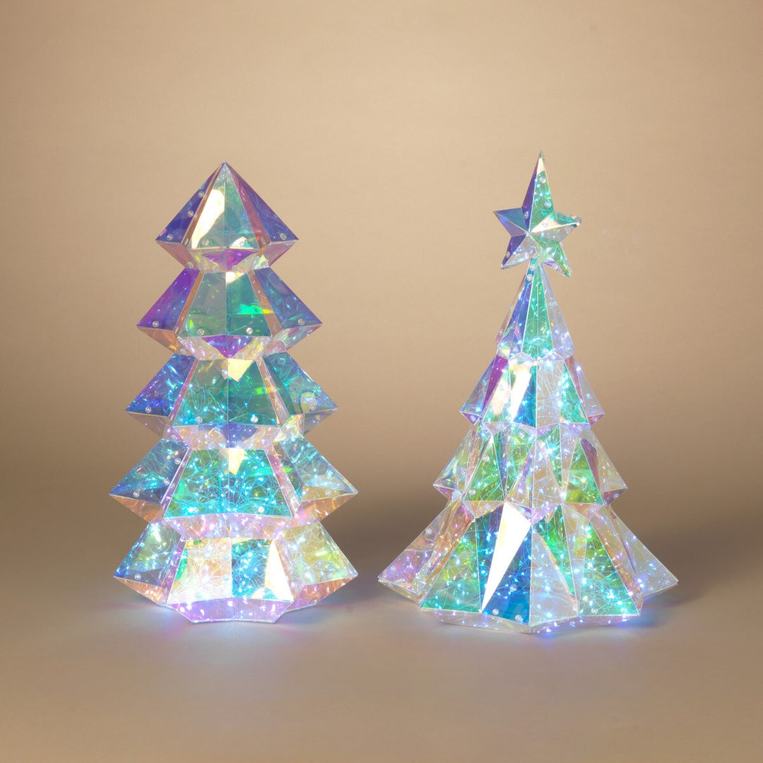 20.5"H USB Electric Lighted Holiday Holographic Tree with Remote Control