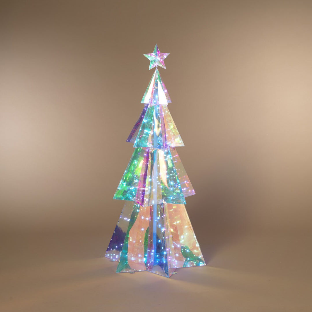 47.2"H USB Electric RGB Lighted Holographic Holiday Tree with Remote Control