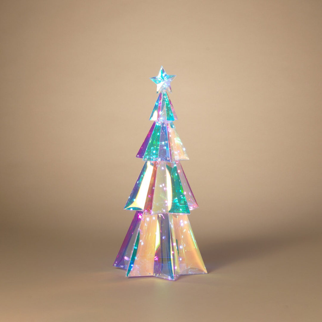 23.6"H USB Electric RGB Lighted Holographic Holiday Tree with Remote Control