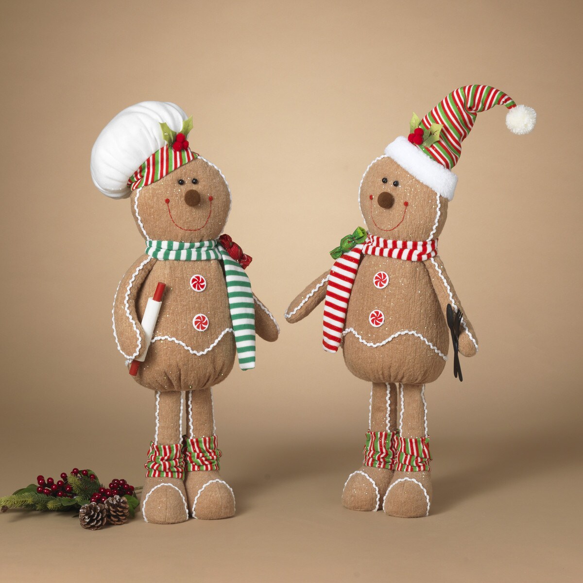 25"H Plush Holiday Gingerbread Man