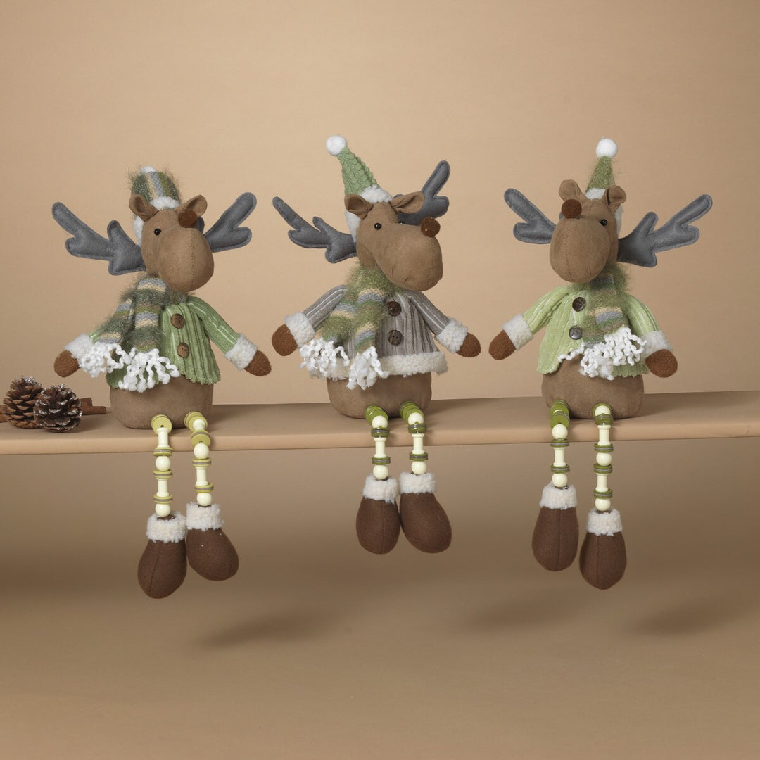 16"H Plush Holiday Moose Shelf Sitter