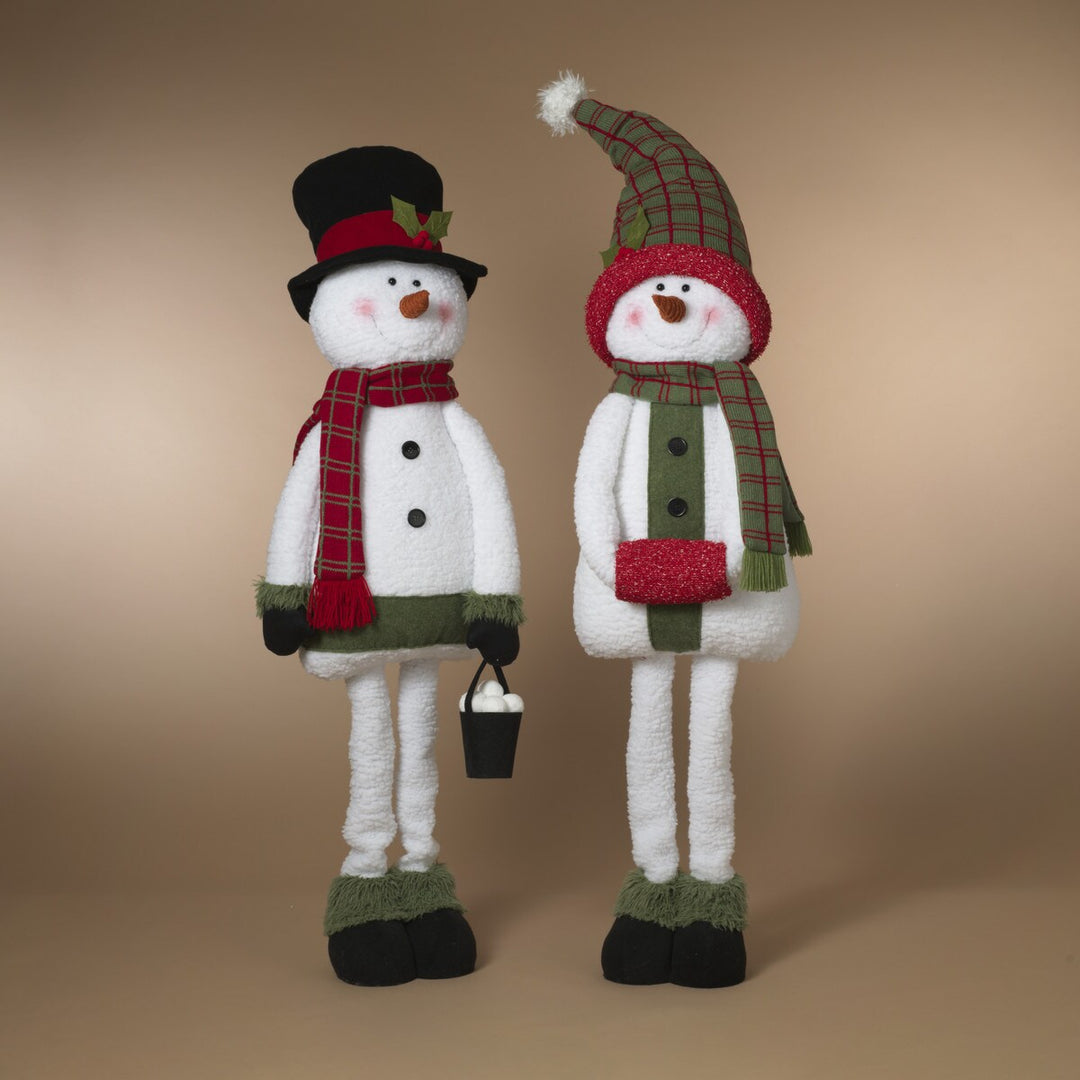 52"H Plush Holiday Telescoping Snowman