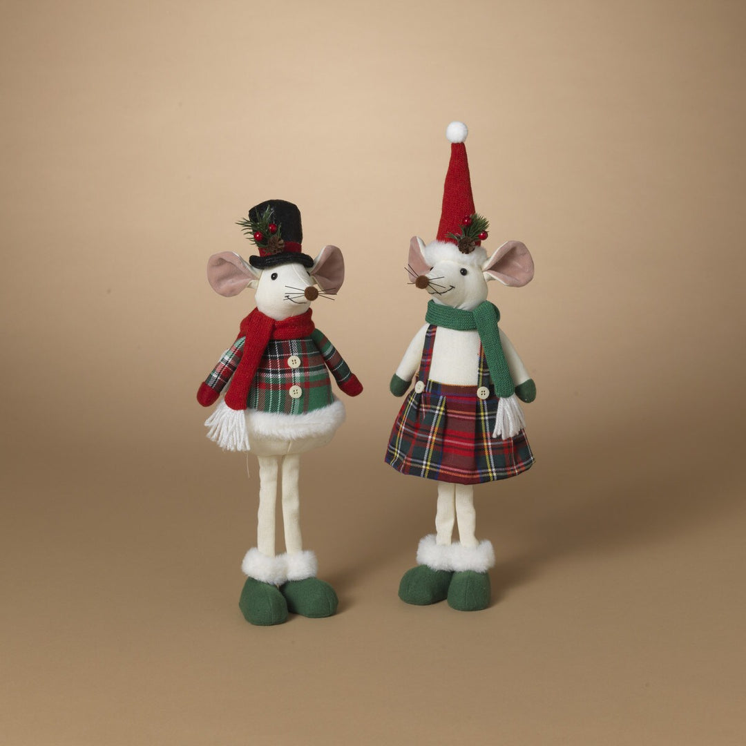 19.7"H Plush Holiday Mouse