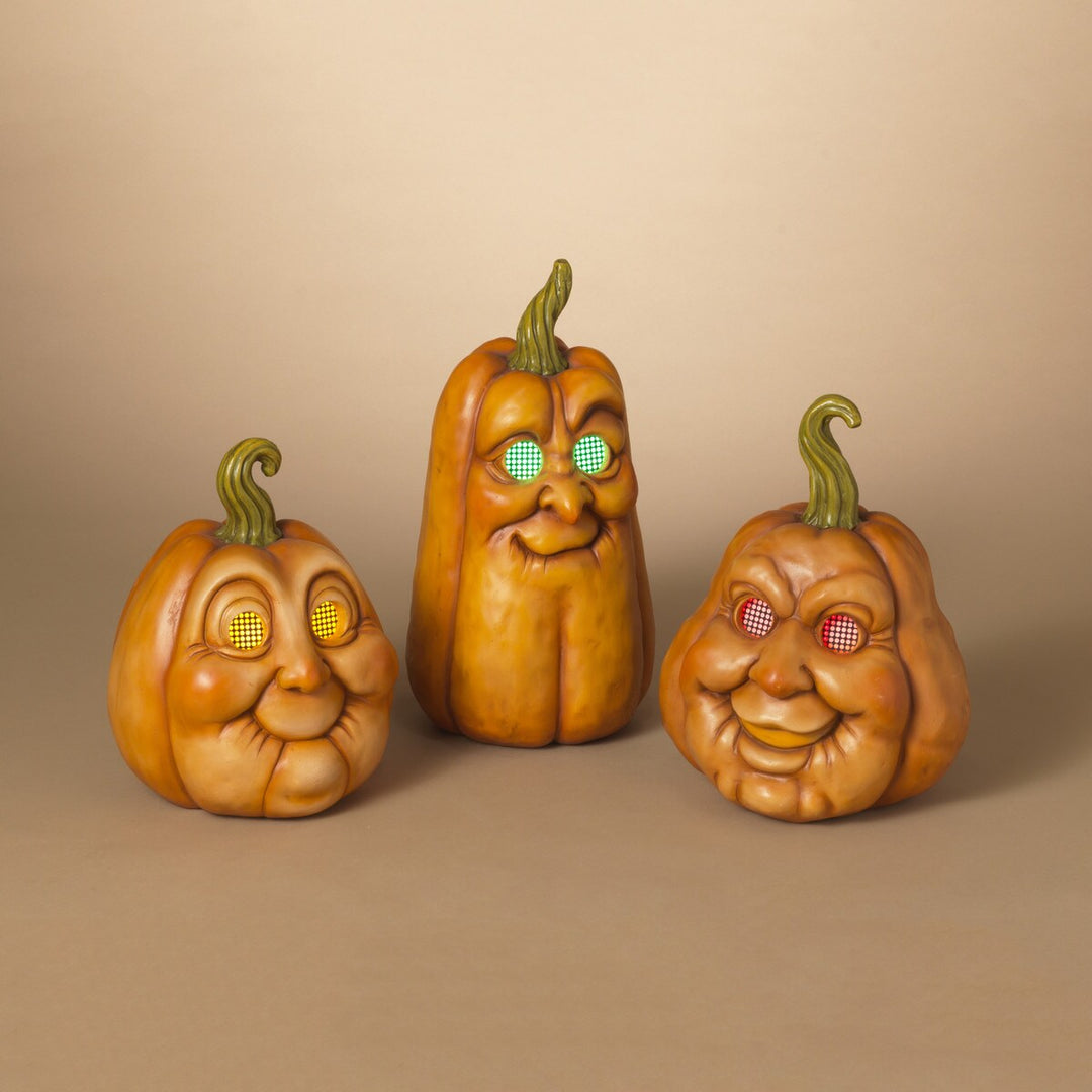 16.1"H B/O Lighted Magnesium Halloween Pumpkin with Moving Eyes