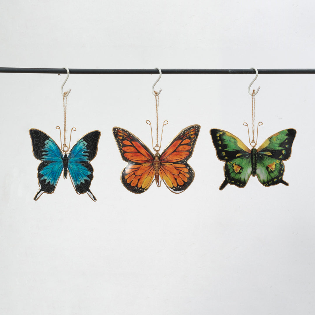 6"L Metal Butterfly Ornament