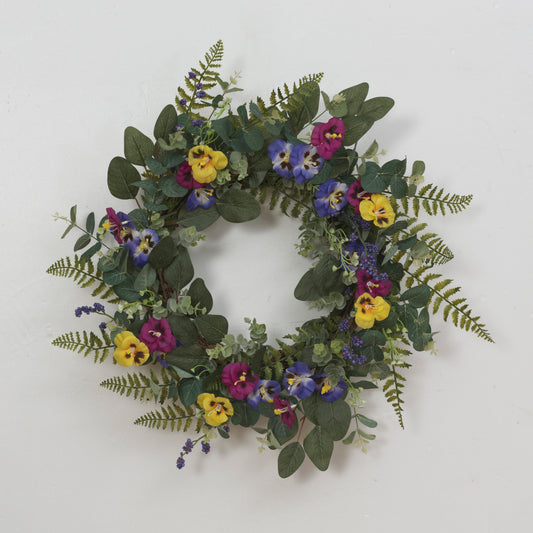 24"D Flower Wreath w/ Berry Accent