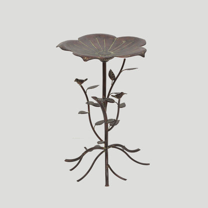 22.5"H Metal Flower Birdbath