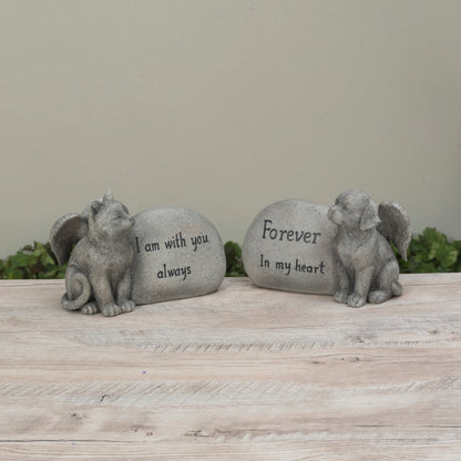 8.86"L Resign Dog or Cat Memorial Stone