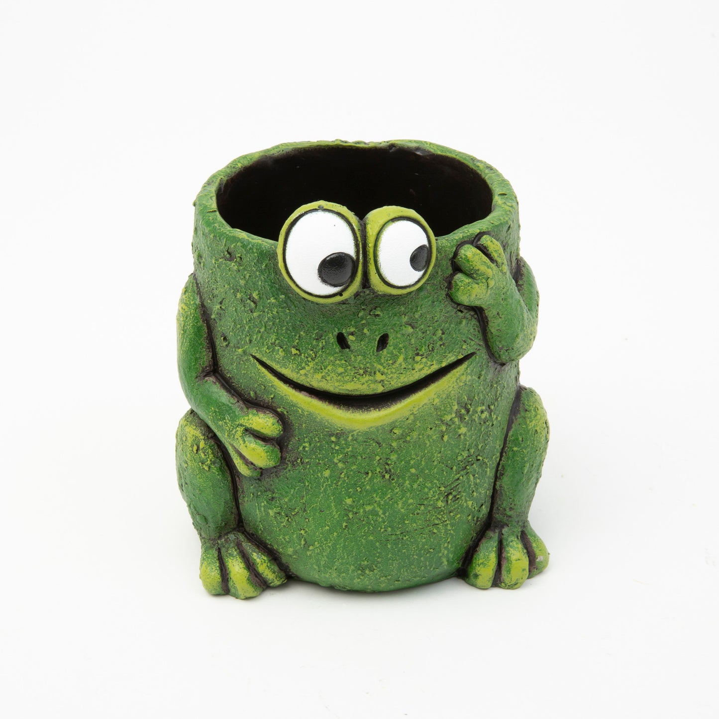 6.8"H Cement Frog Planter