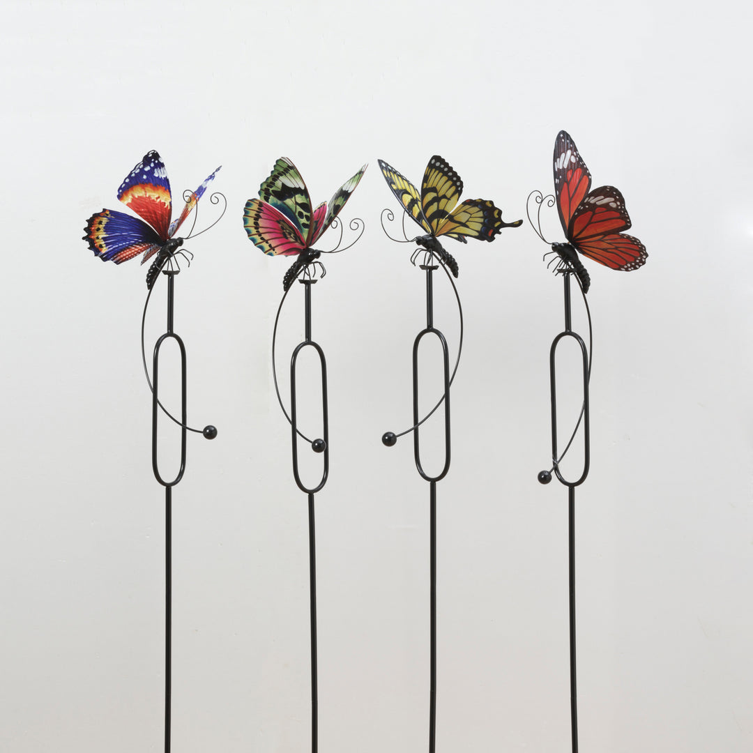 43"H Metal Butterfly Design Wind Balancer Yard Stake