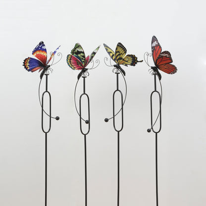 43"H Metal Butterfly Design Wind Balancer Yard Stake
