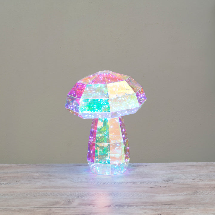 13.7"H USB Electric or B/O Lighted Holographic Mushroom
