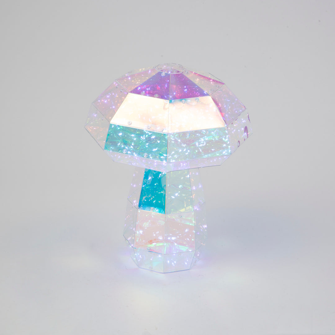 13.7"H USB Electric or B/O Lighted Holographic Mushroom