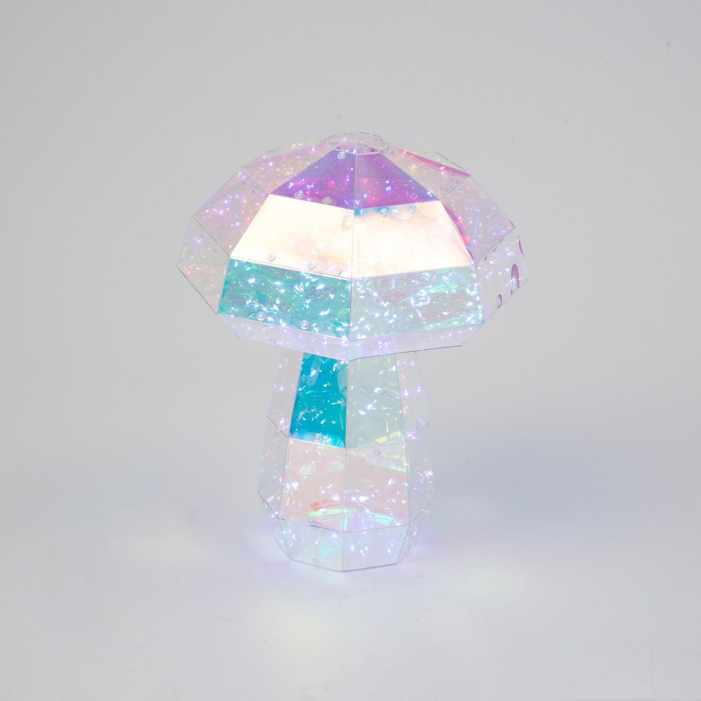13.7"H USB Electric or B/O Lighted Holographic Mushroom