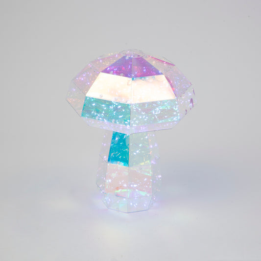 13.7"H USB Electric or B/O Lighted Holographic Mushroom
