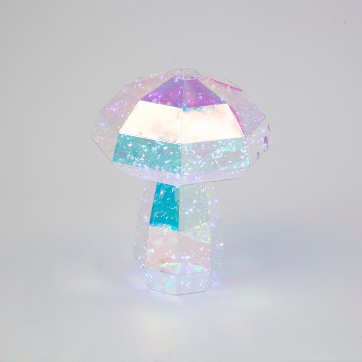 13.7"H USB Electric or B/O Lighted Holographic Mushroom