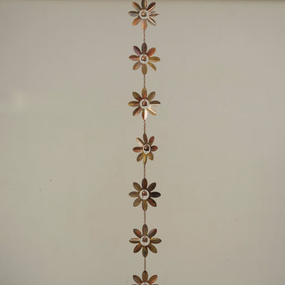 72"L Metal Flower Rain Chain w/ Bells