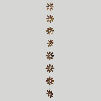 72"L Metal Flower Rain Chain w/ Bells