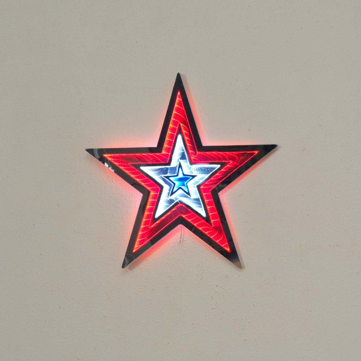 18.7"D UL Electric Lighted Americana Infinity Star Wall Hanging