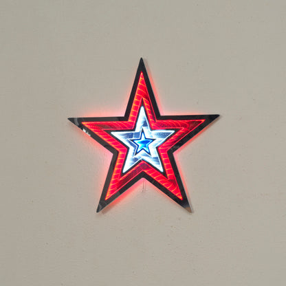 18.7"D UL Electric Lighted Americana Infinity Star Wall Hanging