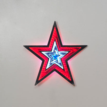 18.7"D UL Electric Lighted Americana Infinity Star Wall Hanging