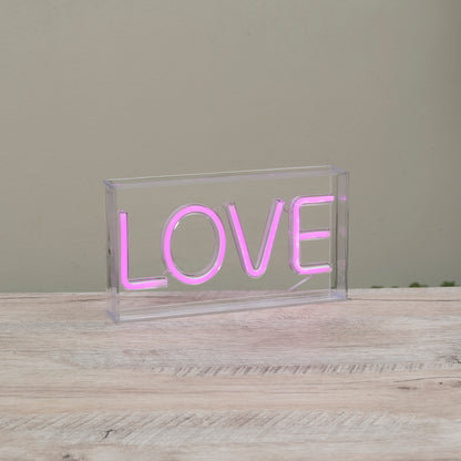 9"L USB Electric Neon Lighted "LOVE" Tabletop Decor