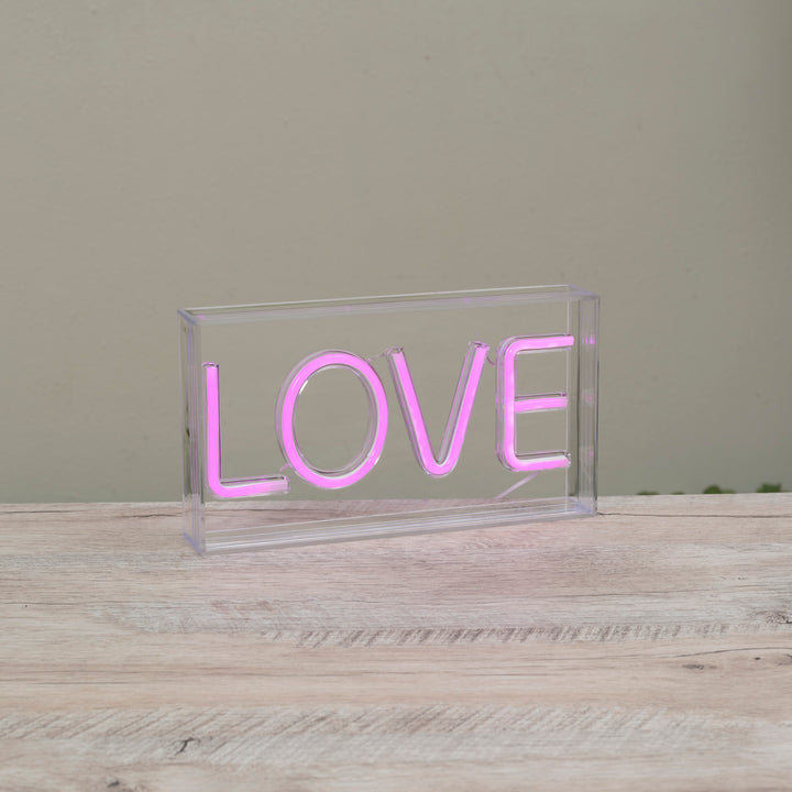 9"L USB Electric Neon Lighted "LOVE" Tabletop Decor