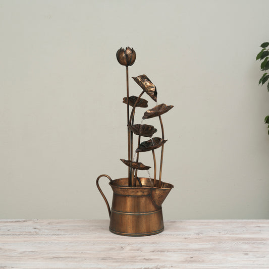 38.5"H UL Electric Metal Flower Design Water Fountain