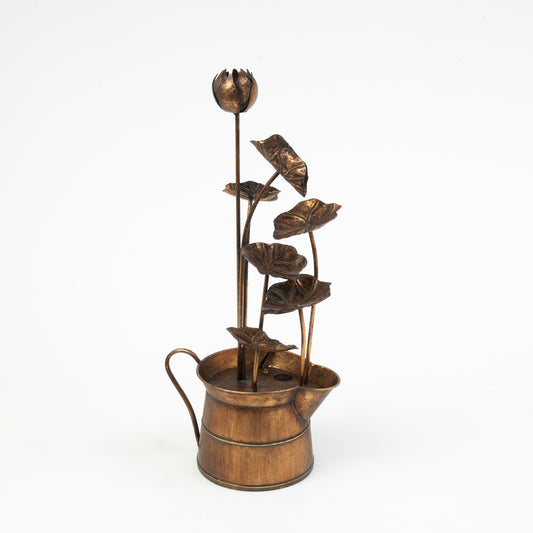 38.5"H UL Electric Metal Flower Design Water Fountain