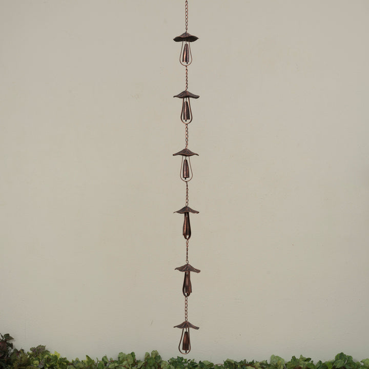 102"L Metal Mushroom Rain Chain