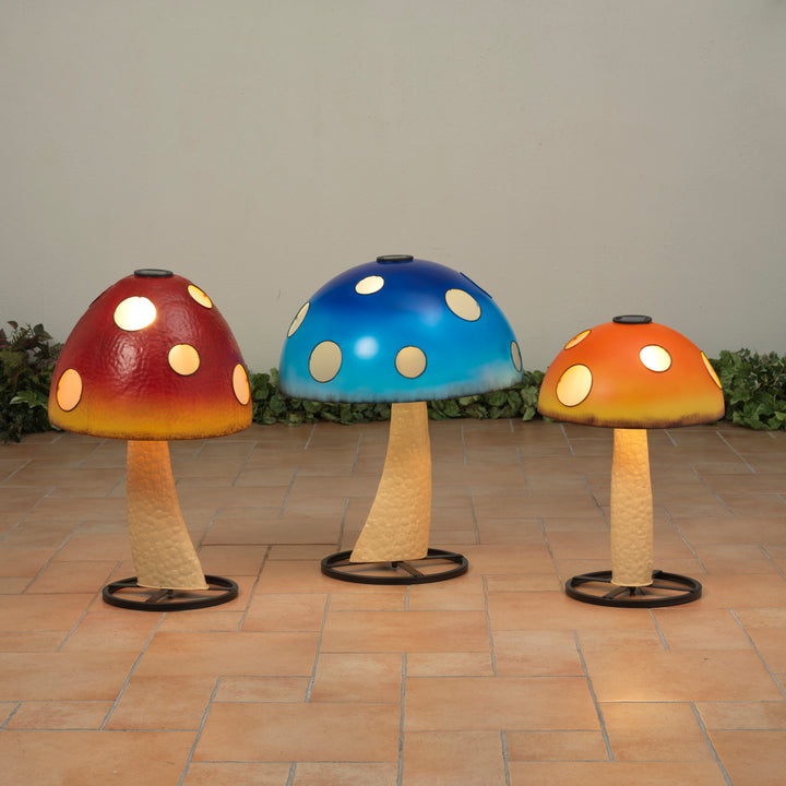 Solar Lighted Metal Mushroom
