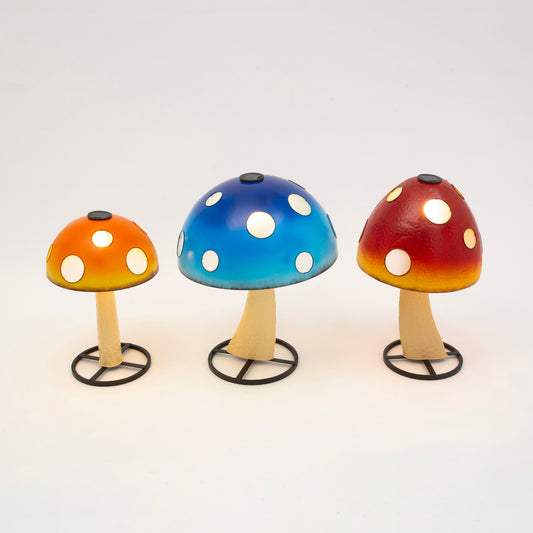 Solar Lighted Metal Mushroom