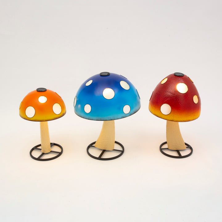 Solar Lighted Metal Mushroom