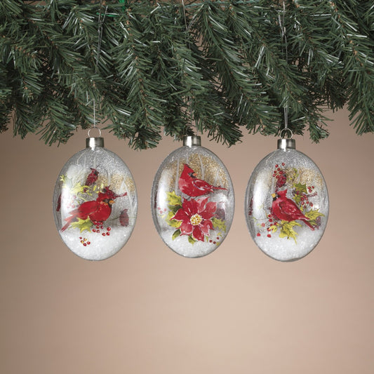 5.5"H Glass Cardinal Design Ornament
