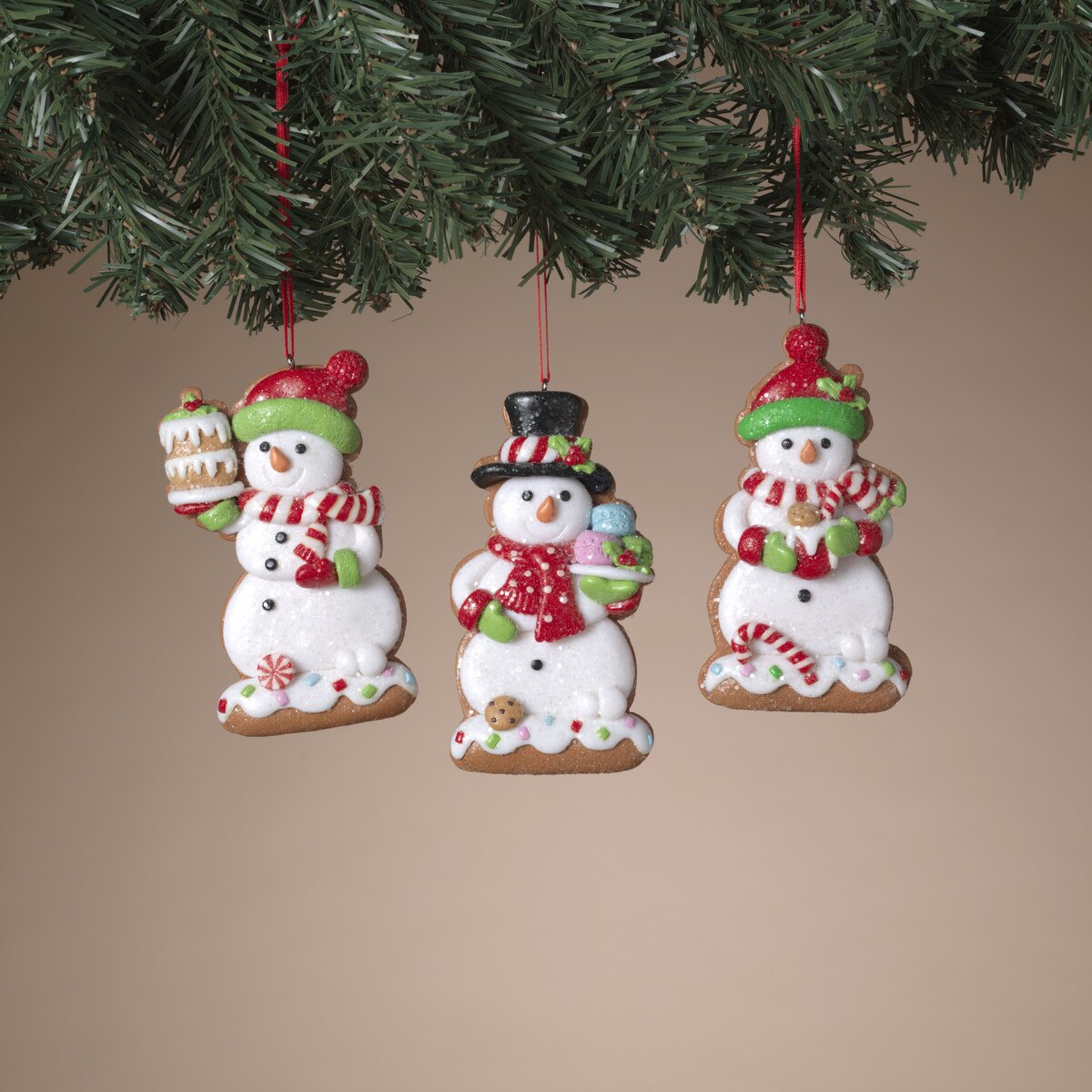 4"H Clay Dough Holiday Snowman Ornament