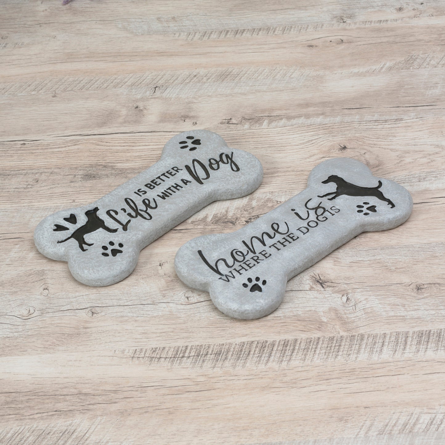 11.61"L Cement Dog Bone Inspirational Stone