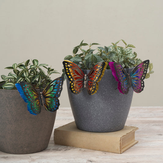 5.91"L Metal Butterfly Pot Clinger