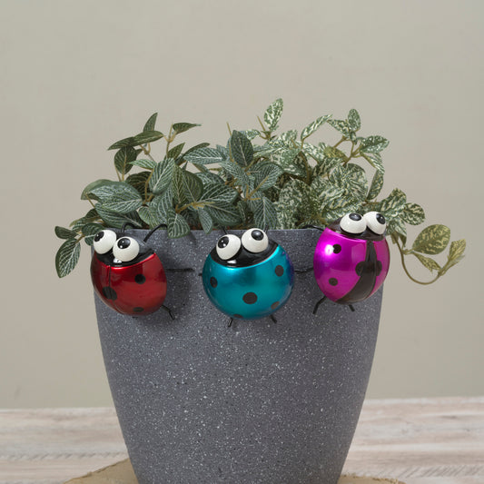 2.76"L Metal Ladybug Pot Clinger