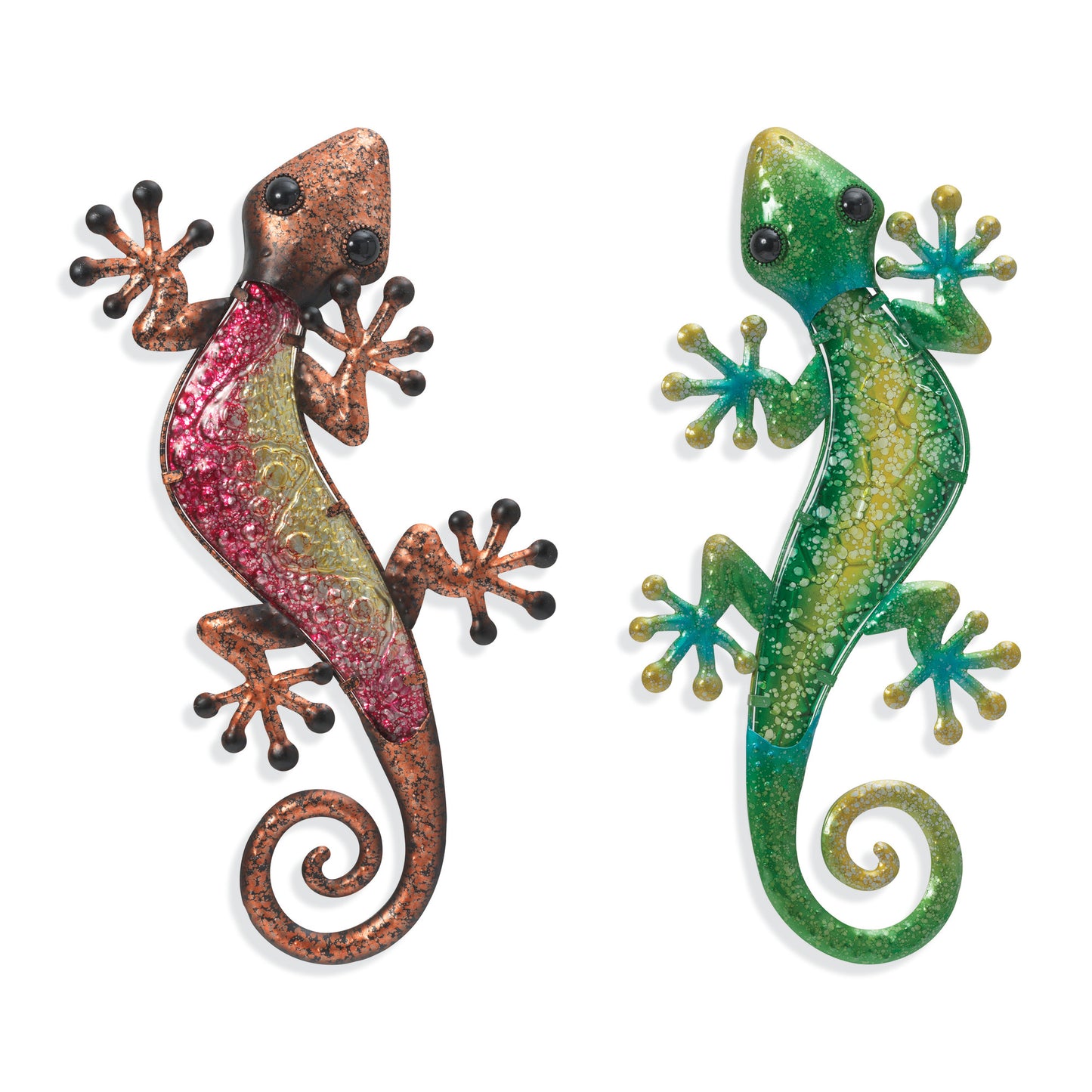 18"H Metal & Fused Glass Gecko Wall Decor