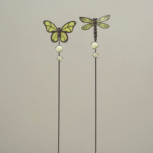 36"H Metal Glow in the Dark Butterfly or Dragonfly Yard Stake