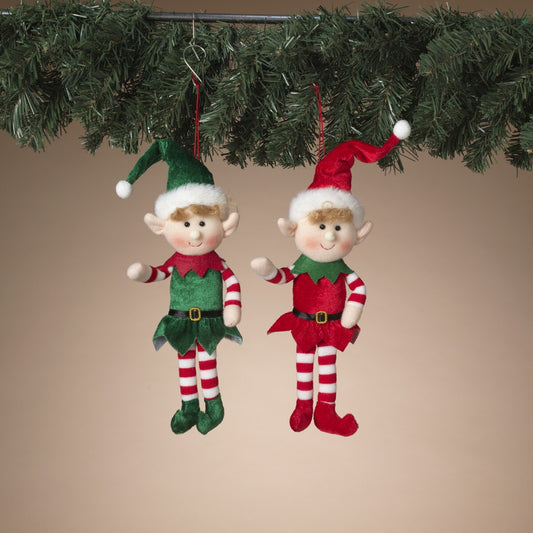 13"H Plush Elf Ornament