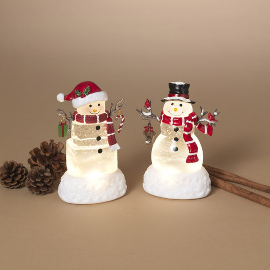 5.5"H B/O Lighted Snowman Spinning Water Globe w/ Timer