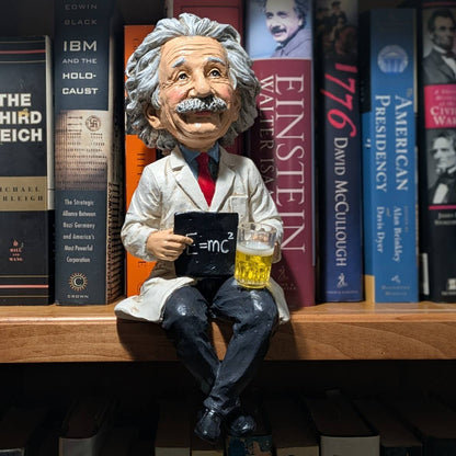 'Party' Albert Einstein Beer Drinking Shelf Sitter 11 inch H