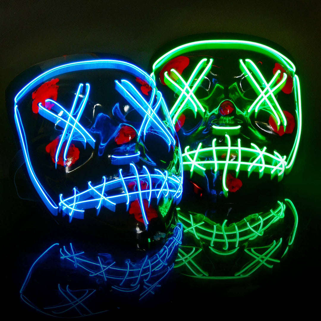 2 Piece Halloween Mask LED Light Up Mask