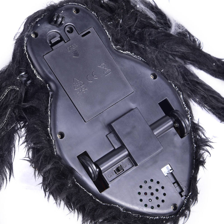 31" Halloween Animated Fuzzy Spiders with Spider Silk