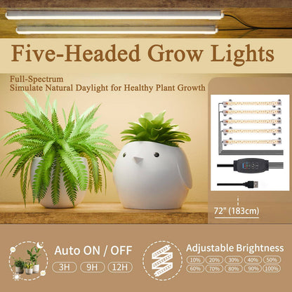 Plant Stand Indoor 9-Tiered with 5 Grow Lights