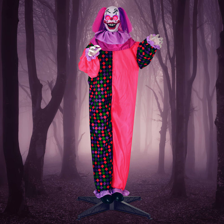 64" Animated Clown with Flashing Eyes & Moving Arms