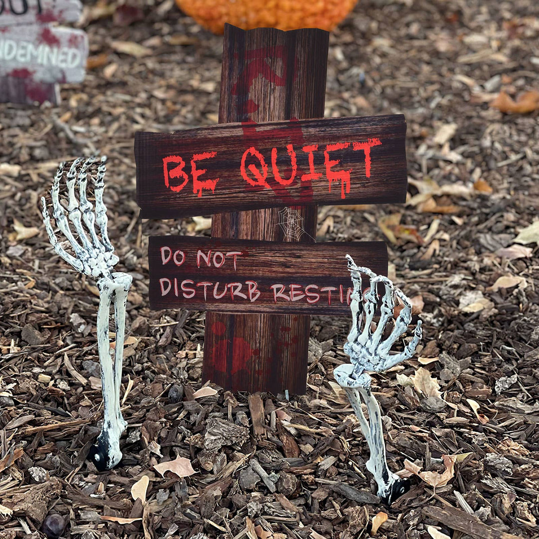 8 Piece Halloween Yard Signs Bloody Hand